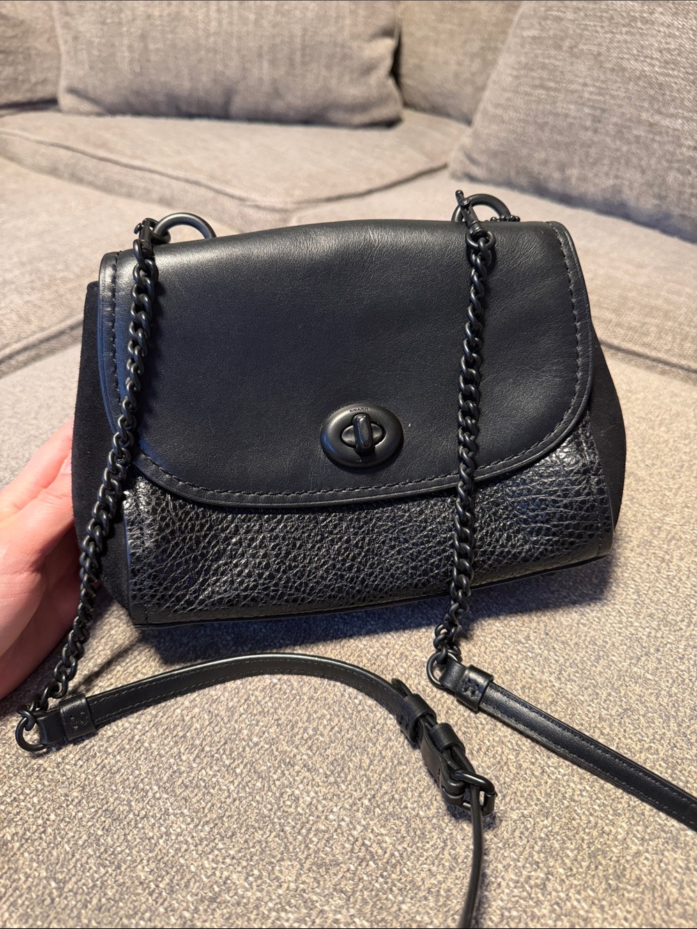 Coach Classic Black Leather Crossbody Bag